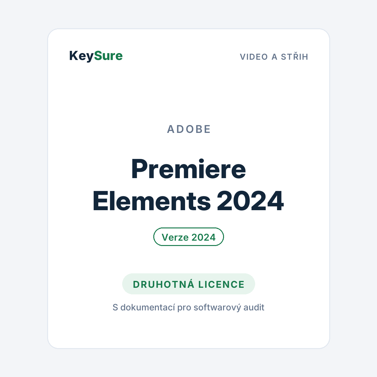 Adobe Premiere Elements 2024 – druhotná licence KeySure