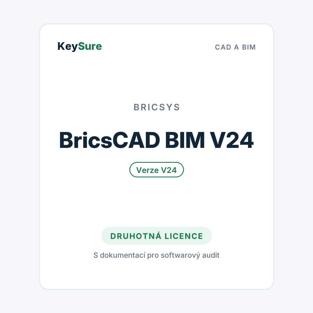 BricsCAD BIM V24 – druhotná licence KeySure