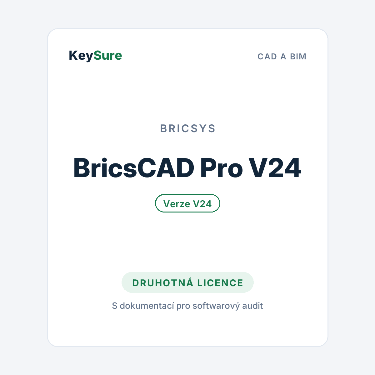 BricsCAD Pro V24 – druhotná licence KeySure