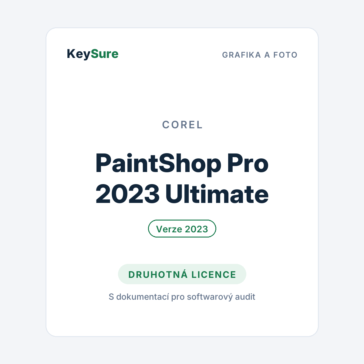 Corel PaintShop Pro 2023 Ultimate – druhotná licence KeySure