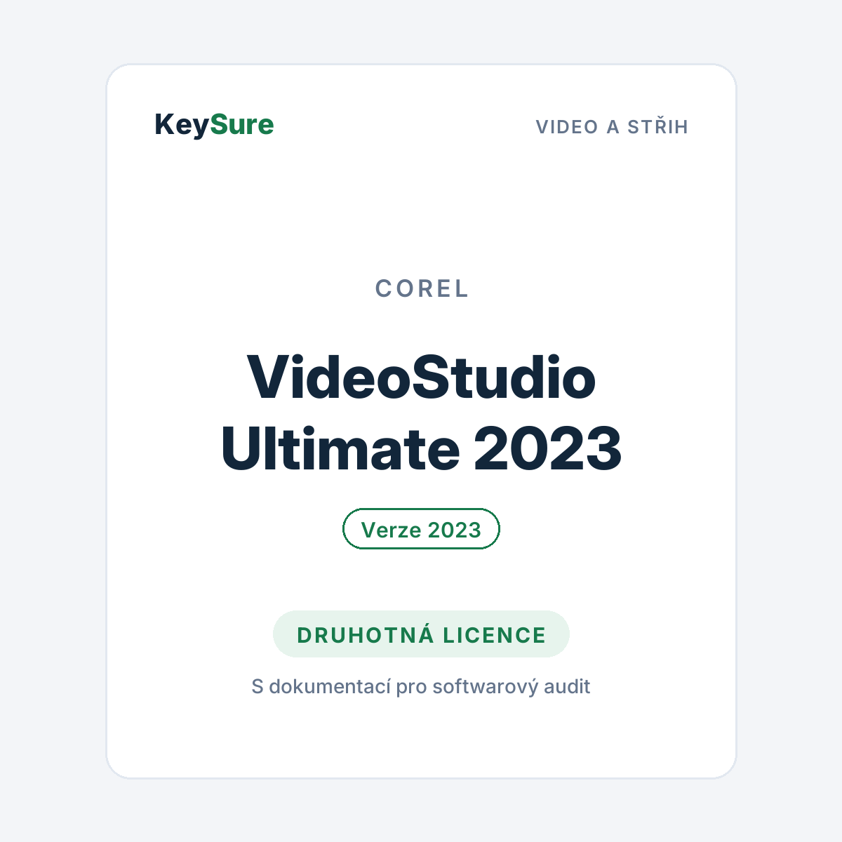 Corel VideoStudio Ultimate 2023 – druhotná licence KeySure