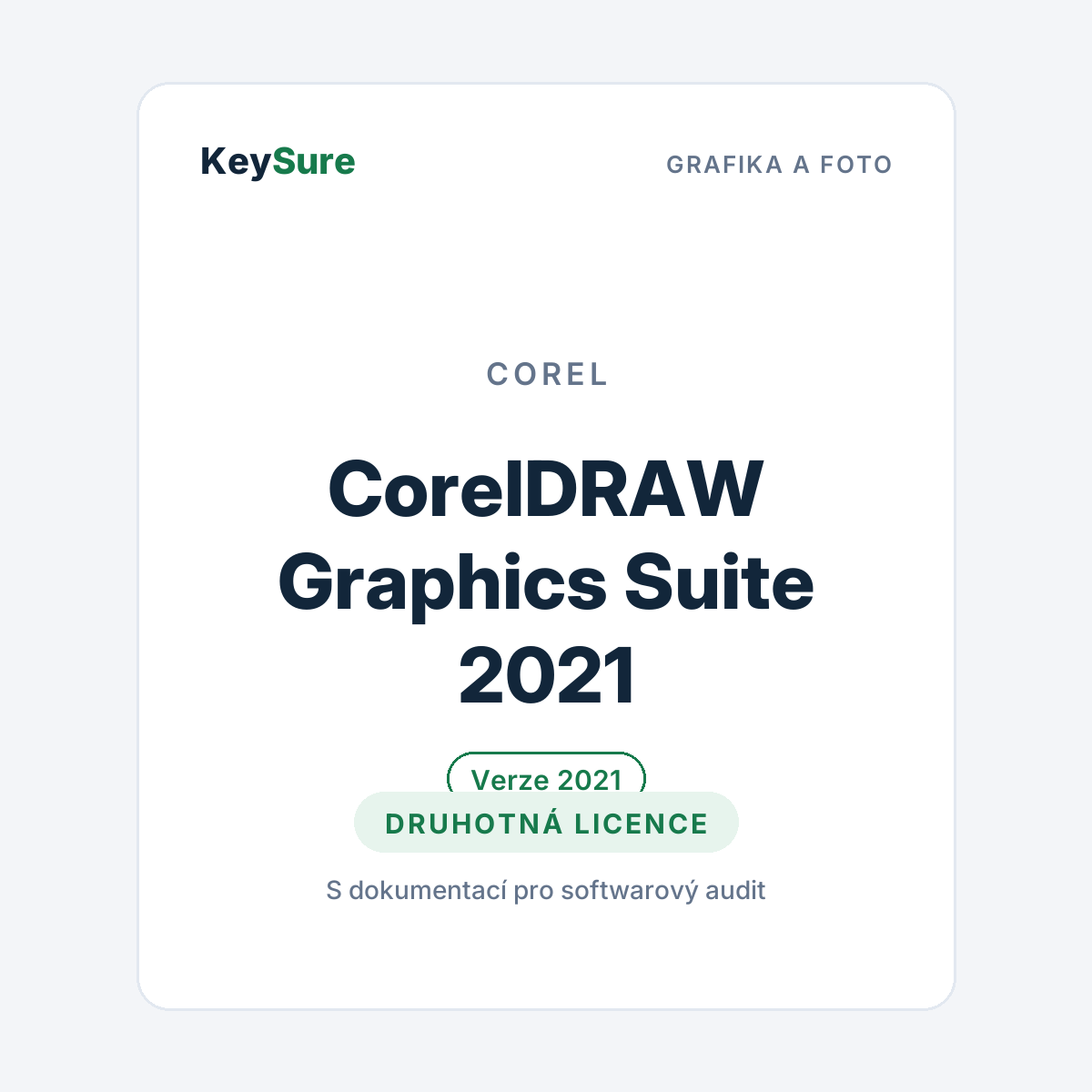 CorelDRAW Graphics Suite 2021 – druhotná licence KeySure