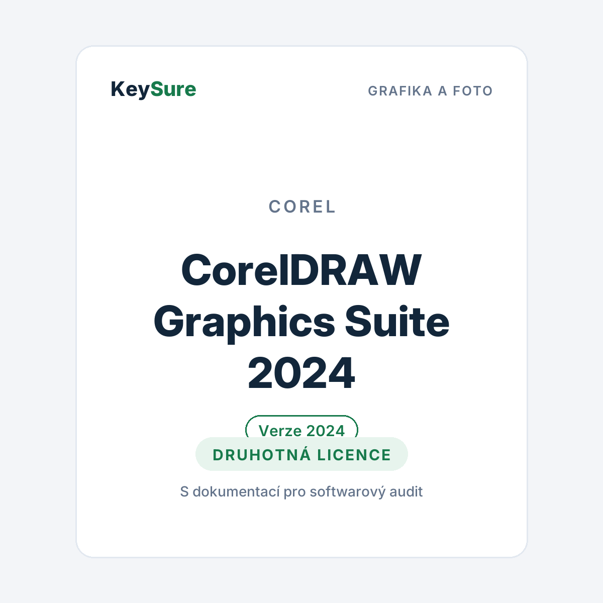 CorelDRAW Graphics Suite 2024 – druhotná licence KeySure
