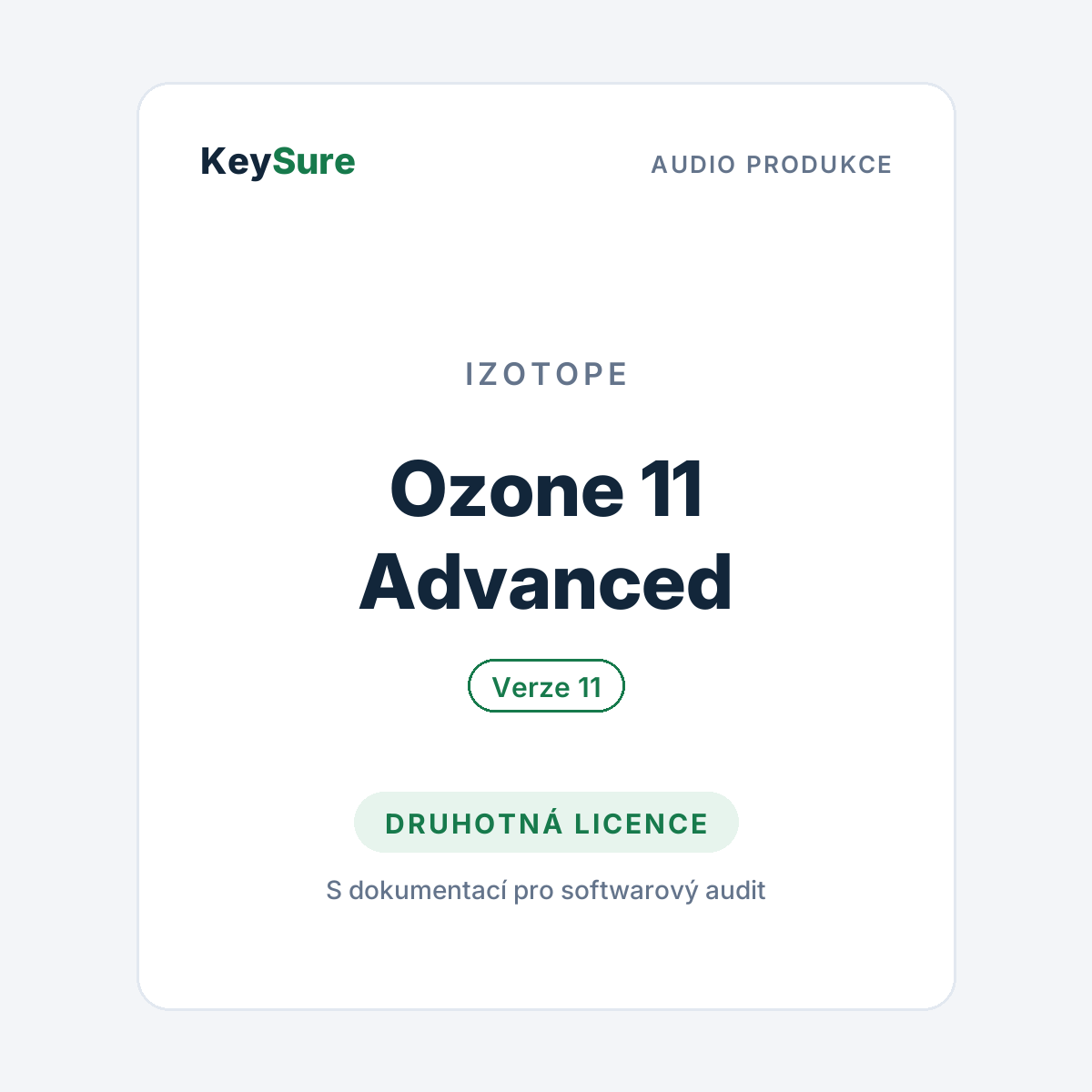 iZotope Ozone 11 Advanced – druhotná licence KeySure