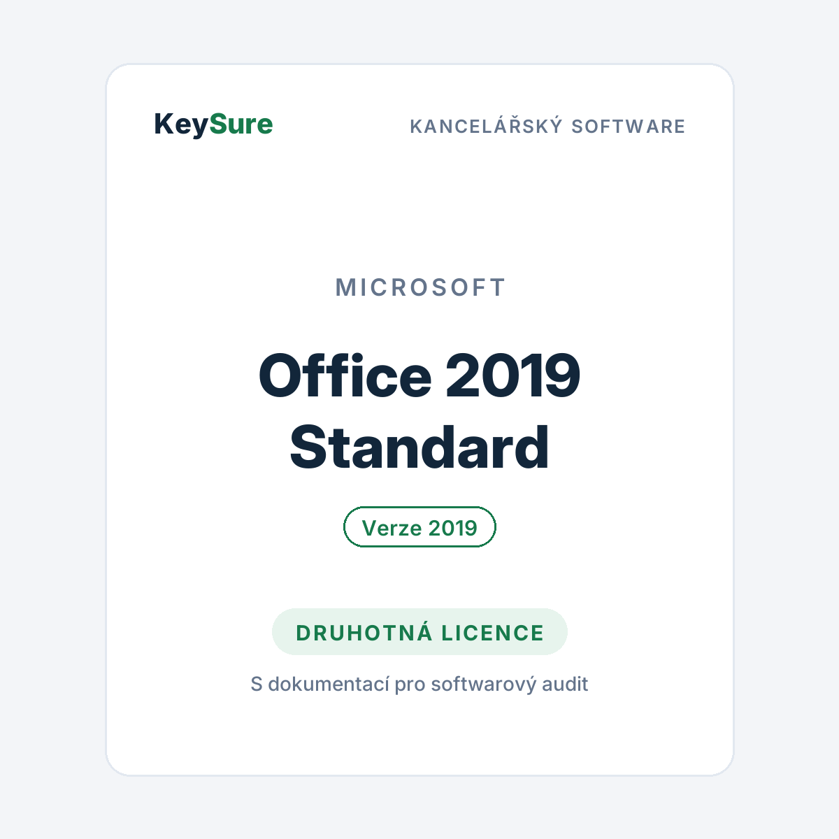 Microsoft Office 2019 Standard – druhotná licence KeySure