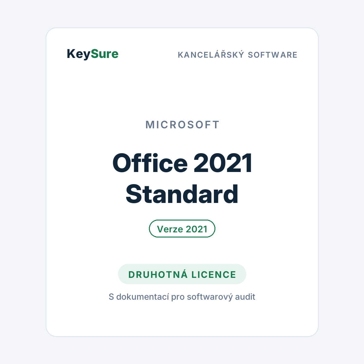 Microsoft Office 2021 Standard – druhotná licence KeySure