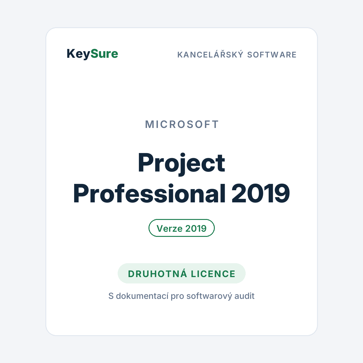 Microsoft Project Professional 2019 – druhotná licence KeySure