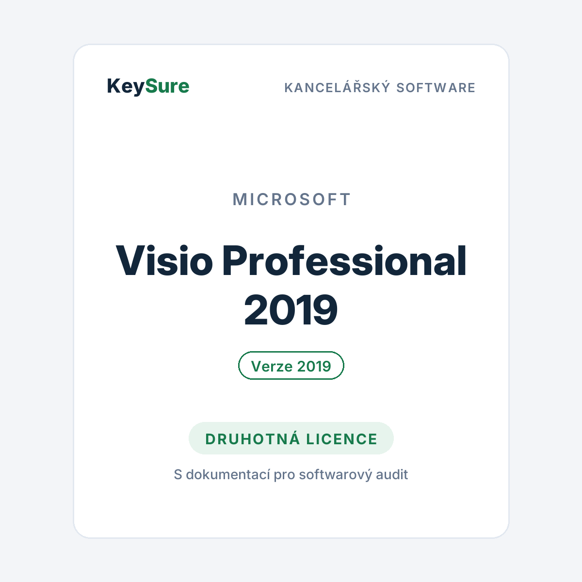 Microsoft Visio Professional 2019 – druhotná licence KeySure