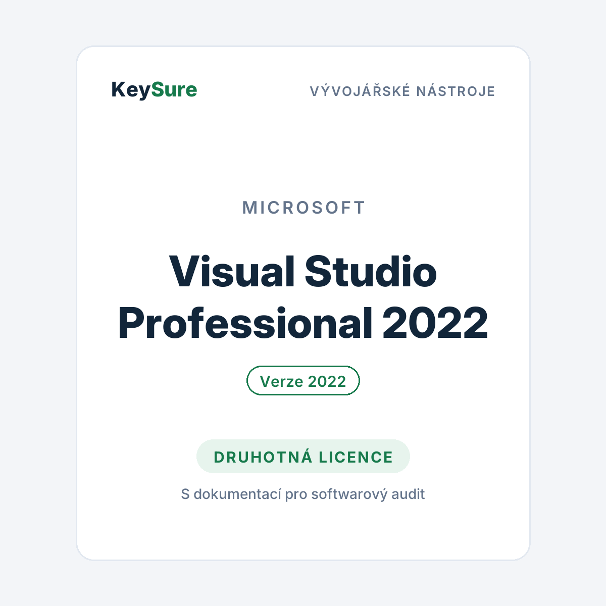 Microsoft Visual Studio Professional 2022 – druhotná licence KeySure