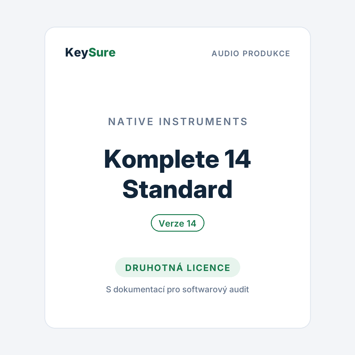 Native Instruments Komplete 14 Standard – druhotná licence KeySure