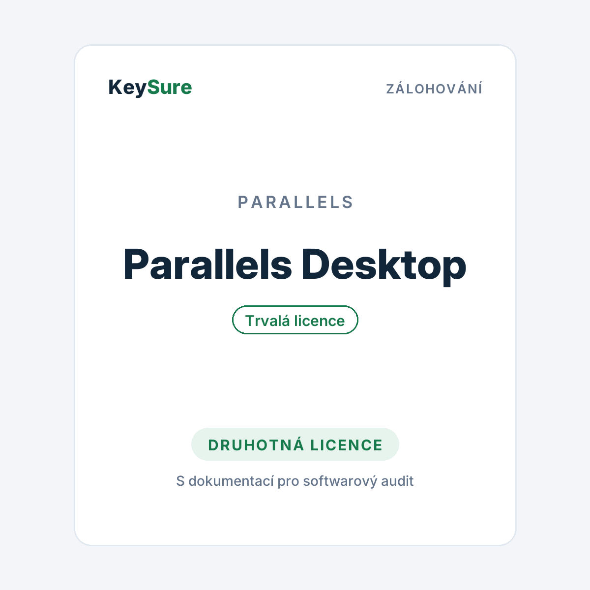 Parallels Desktop (trvalá licence) – druhotná licence KeySure
