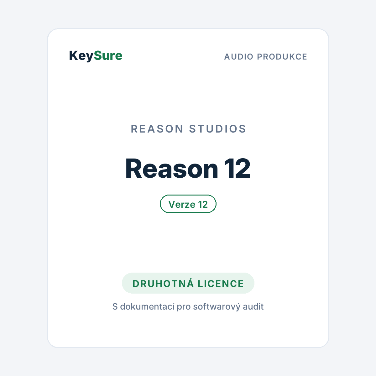 Reason 12 – druhotná licence KeySure