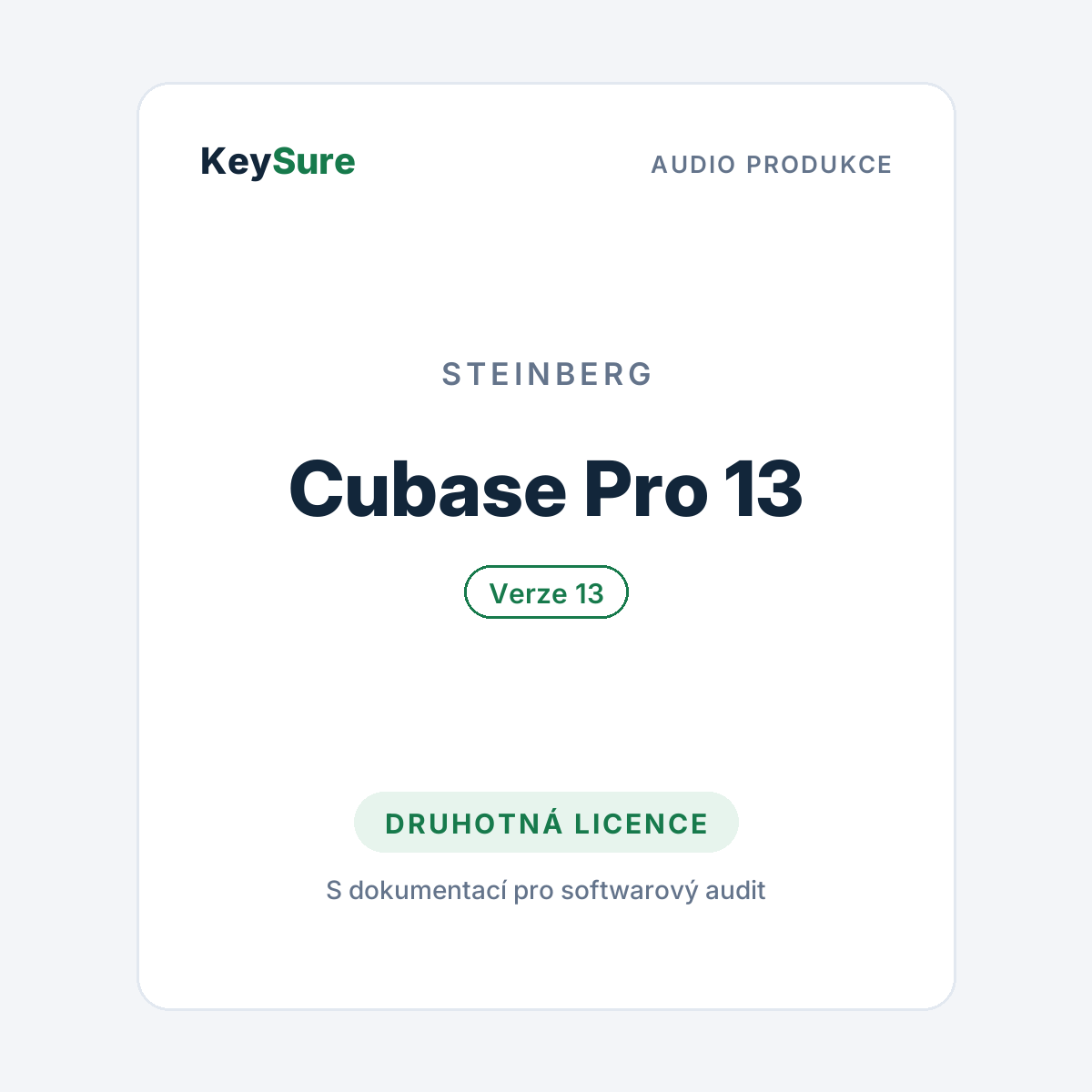 Steinberg Cubase Pro 13 – druhotná licence KeySure