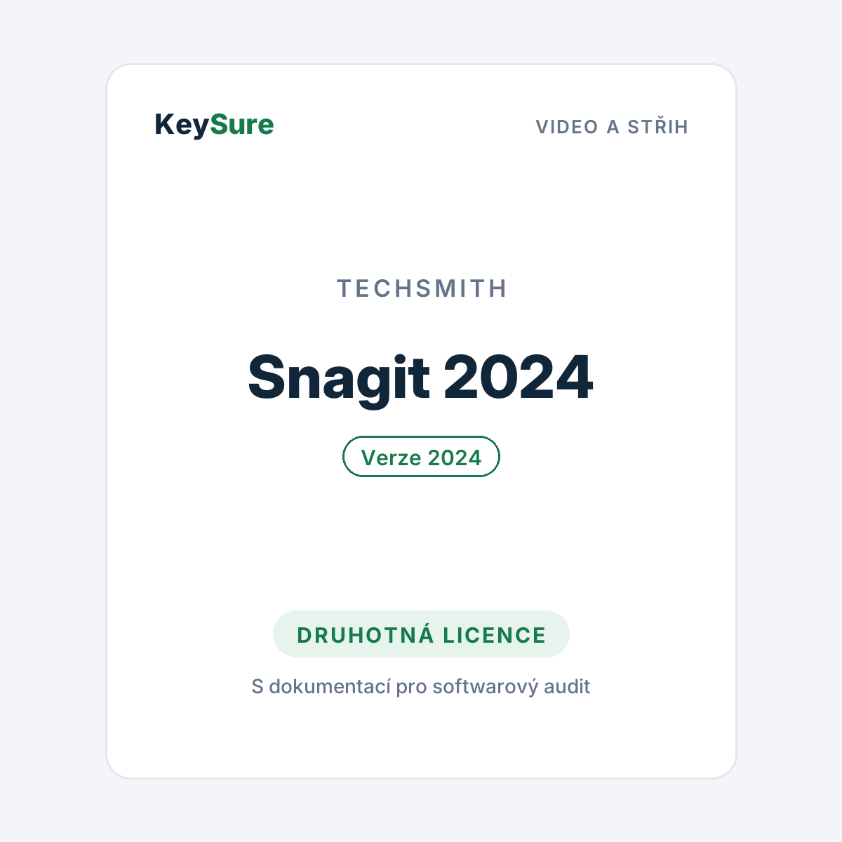 TechSmith Snagit 2024 – druhotná licence KeySure